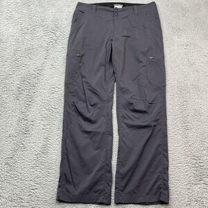 LL Bean Vista Trekking Pants Womens 12 Nylon Gray Stretch Zip Hiking GorpCore